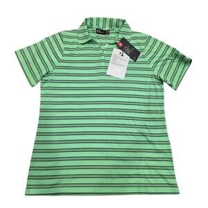 NWT Under Armour women's Tech Stripe HeatGear Polo Shirt sz M